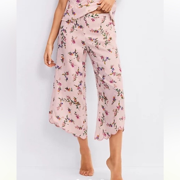 M&S Rose for Autograph Floral Cropped Pyjama Bottoms Size 4 - Picture 3 of 12